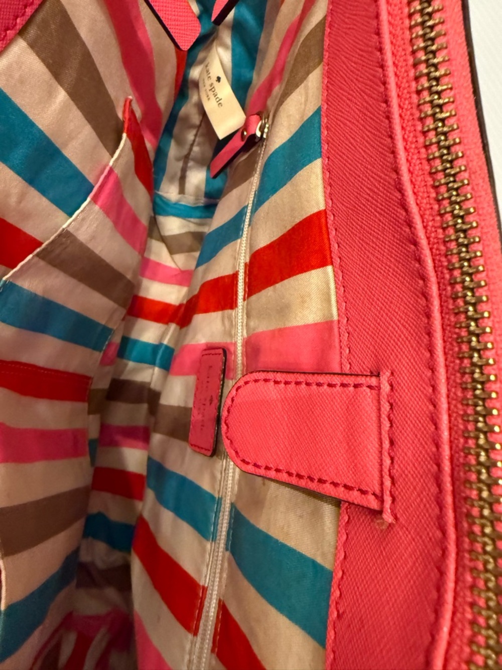 Kate Spade Raspberry Leather Tote Handbag - Picture 12 of 16